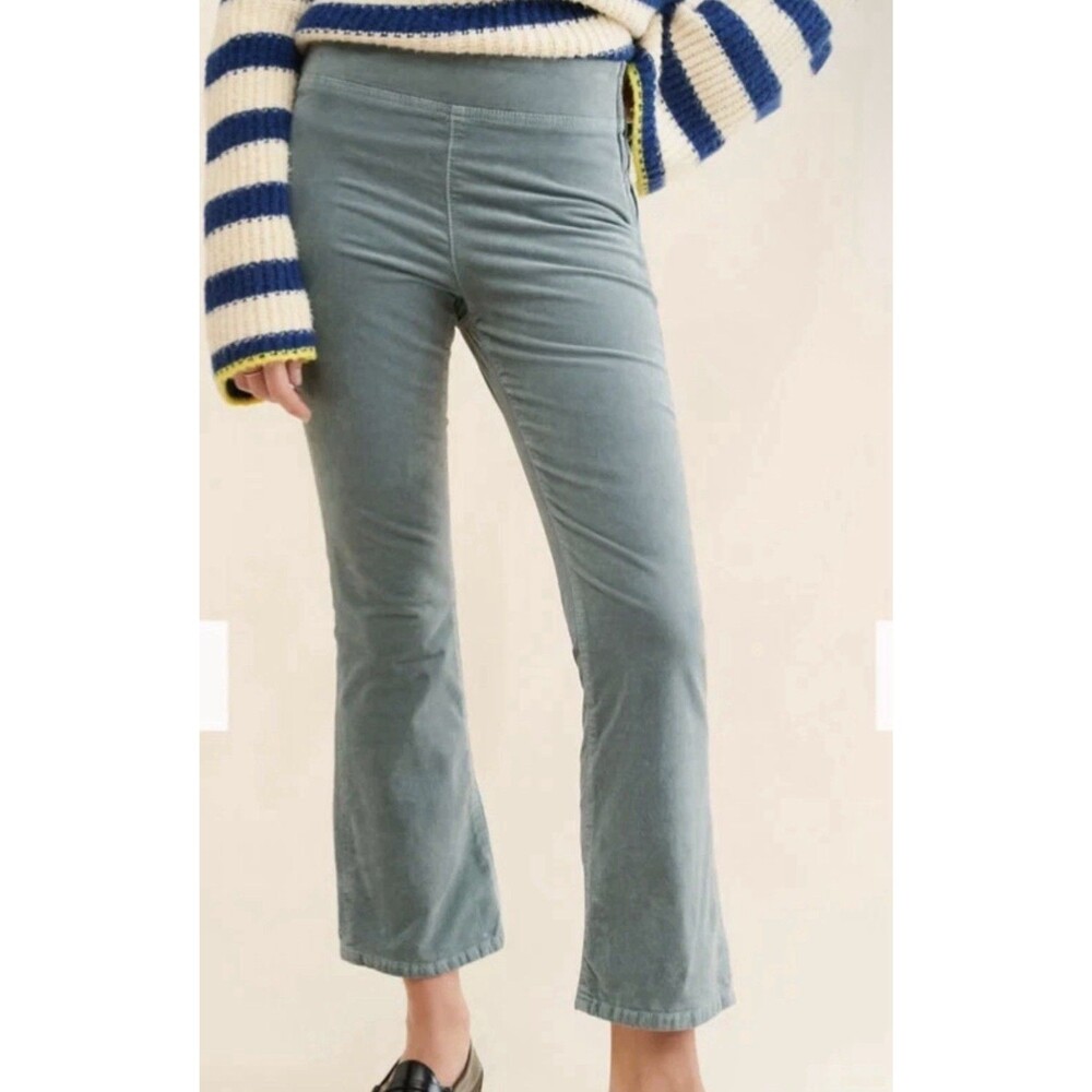 Free People Women's In My Feelings Velvet Crop Slim Flare Pants XS I3